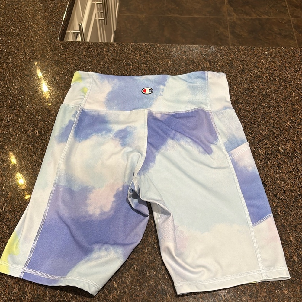 Champion Bicycle/Bike Shorts tiedye blue purple and green w/pocket